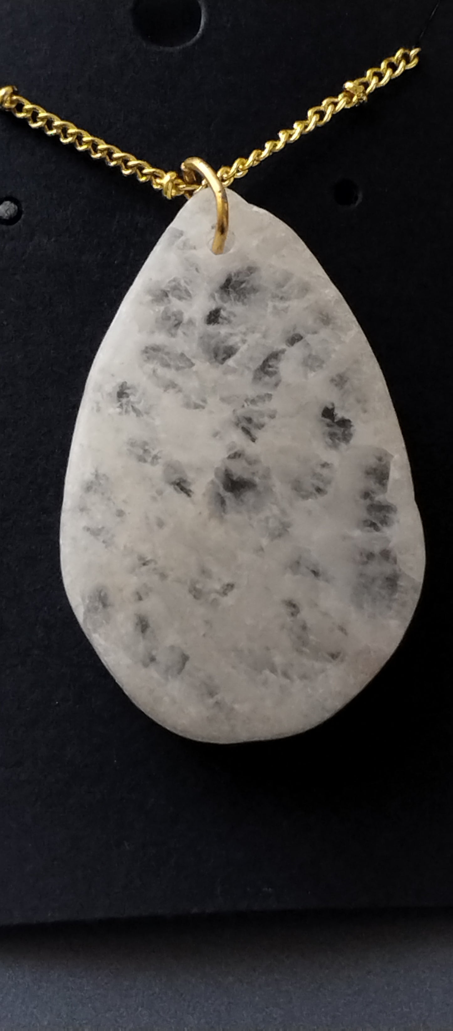 White Agate/Quartz slice pendant necklace