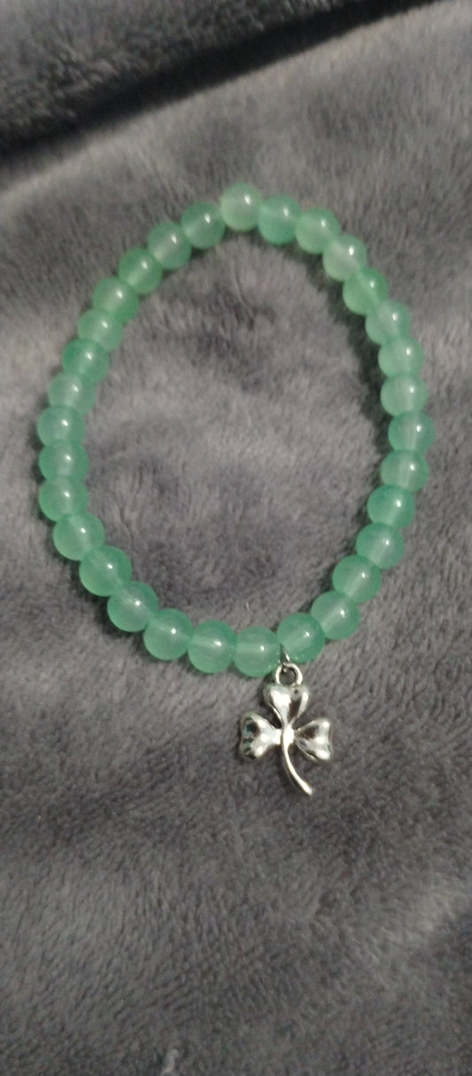 Three leaf clover, St. Patrick's Day bracelet 6 inch