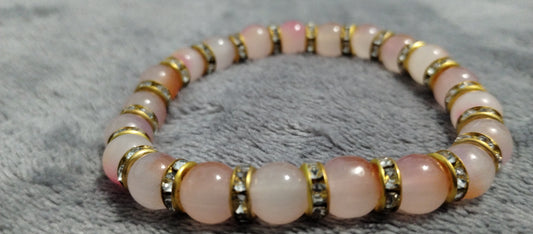 8mm 2-toned beaded bracelets  w/ spacers