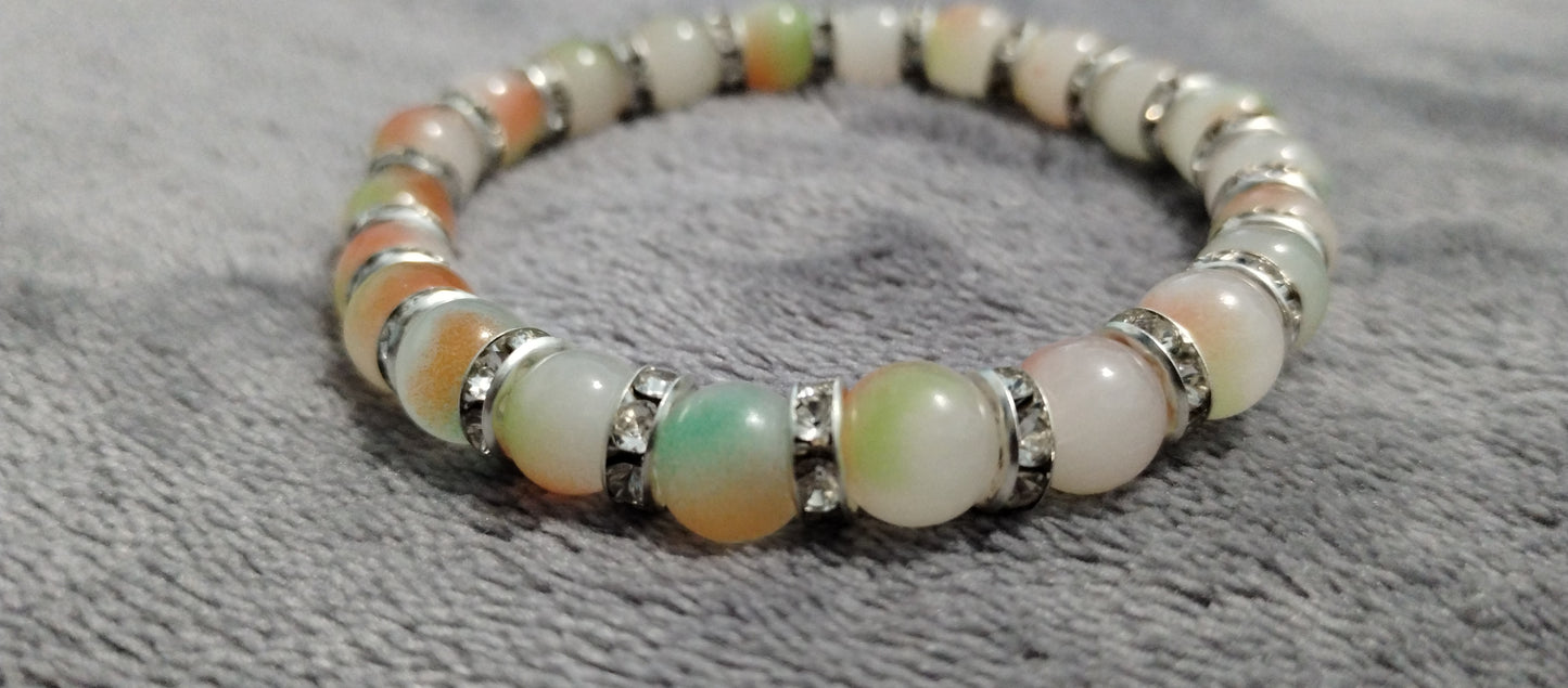 8mm 2-toned beaded bracelets  w/ spacers