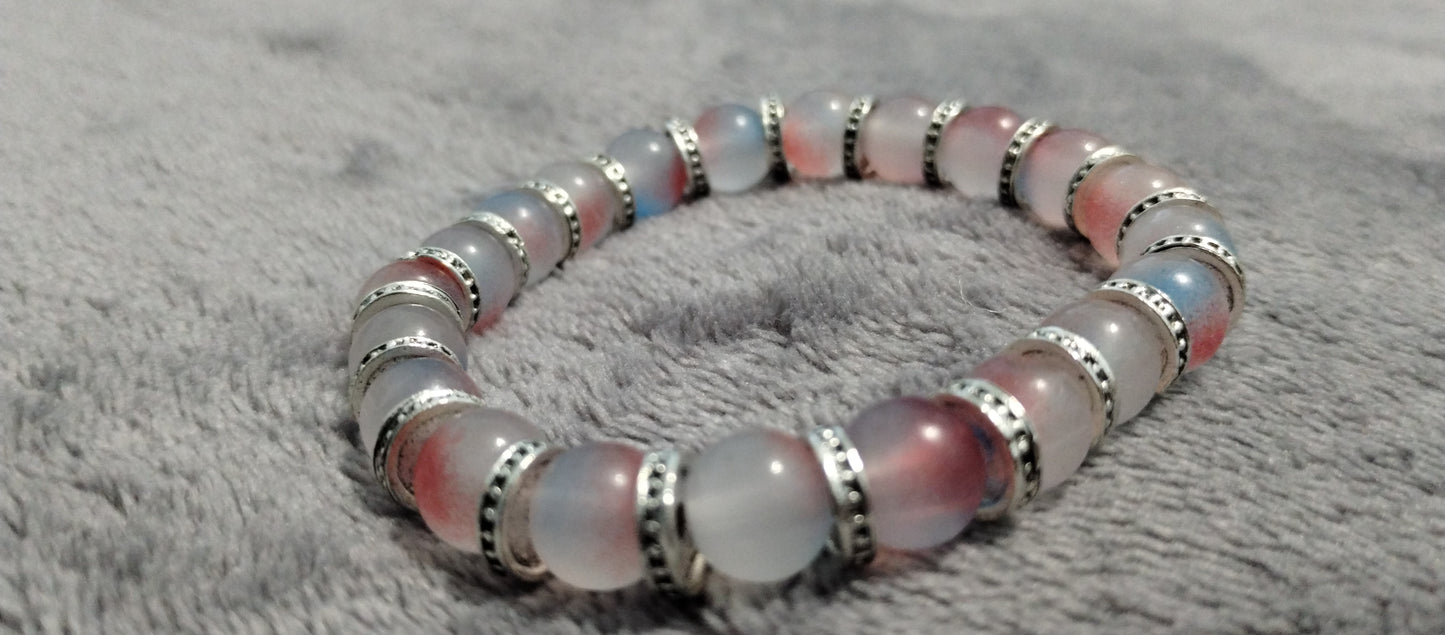 8mm 2-toned beaded bracelets  w/ spacers