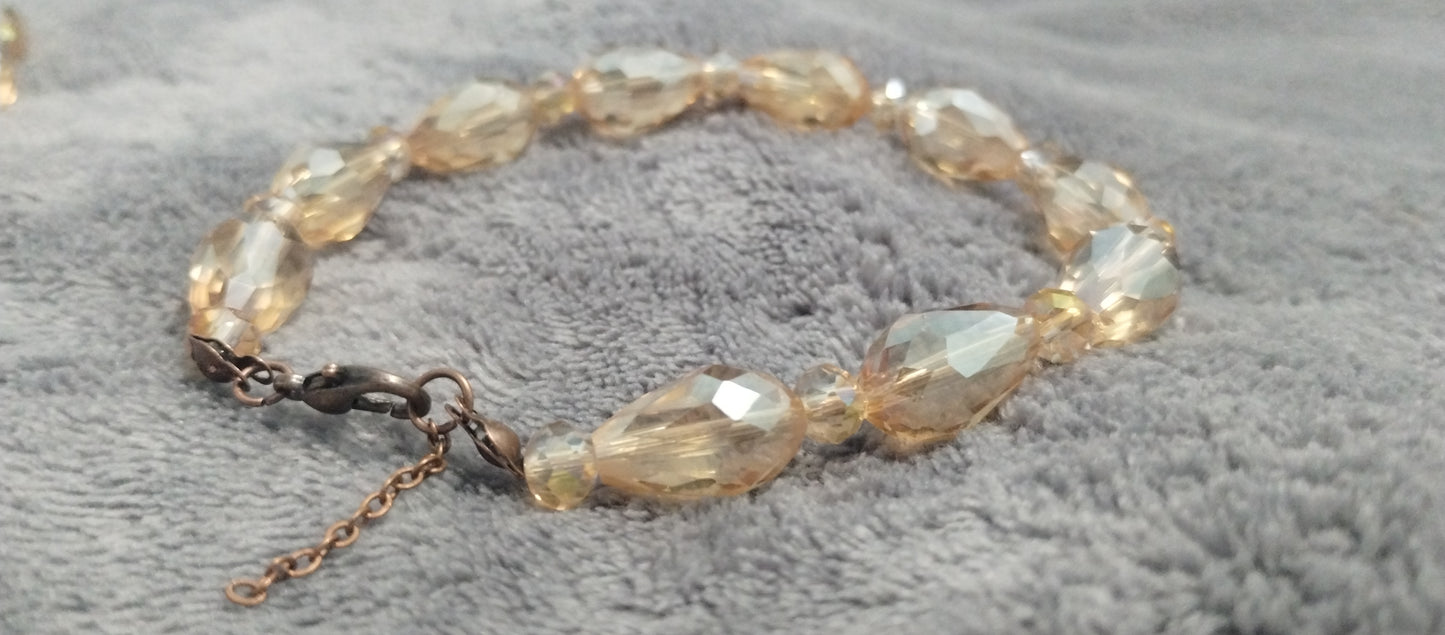 Tan Crystal Stretch Bracelets