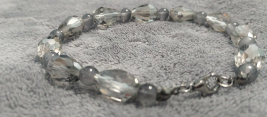 Unique Gray Crystal Stretch Bracelets