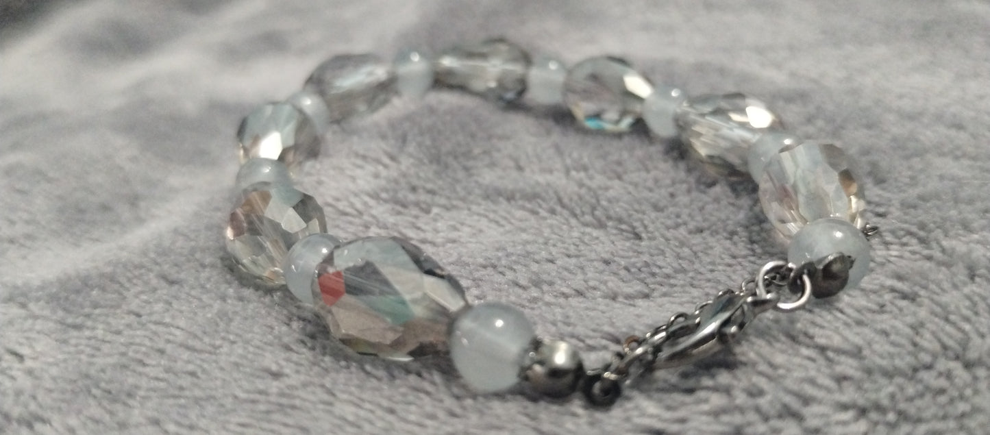 Unique Gray Crystal Stretch Bracelets