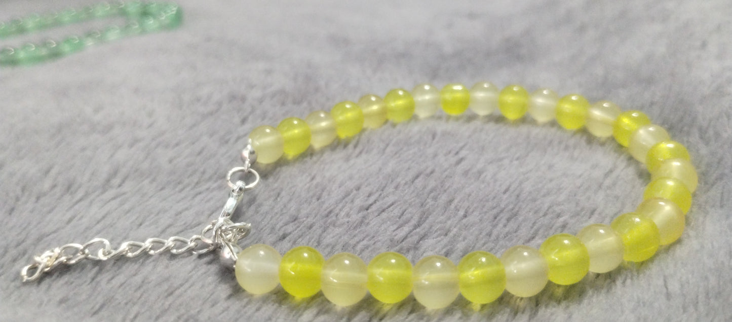 6 mm glass bead bracelets with claw clasps