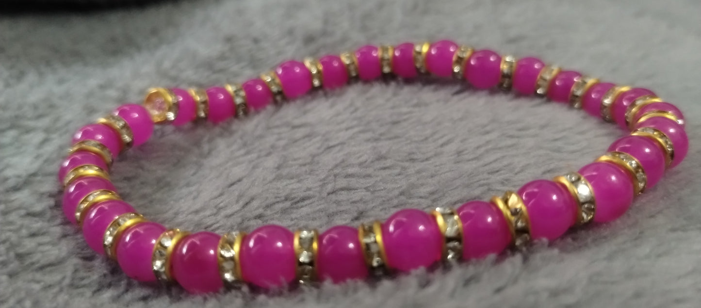 Stretch bracelets w/ gold sparkly spacers