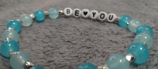 Bright Blue Word Bracelets