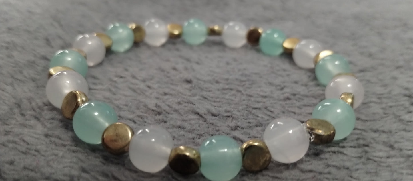 mint/white/gold bracelet