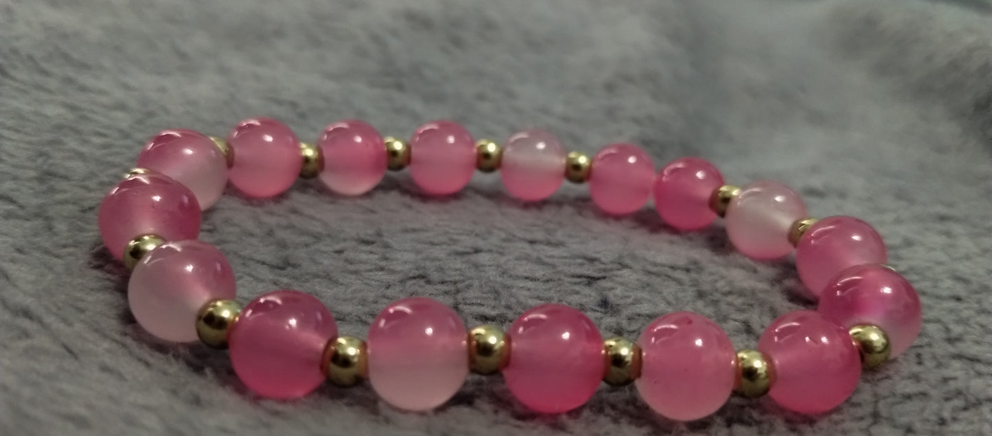 ombre pink and gold bracelet