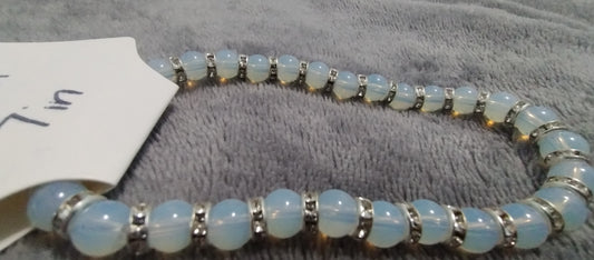 OPAL Bracelet w/ sparkly spacers 7+ inch