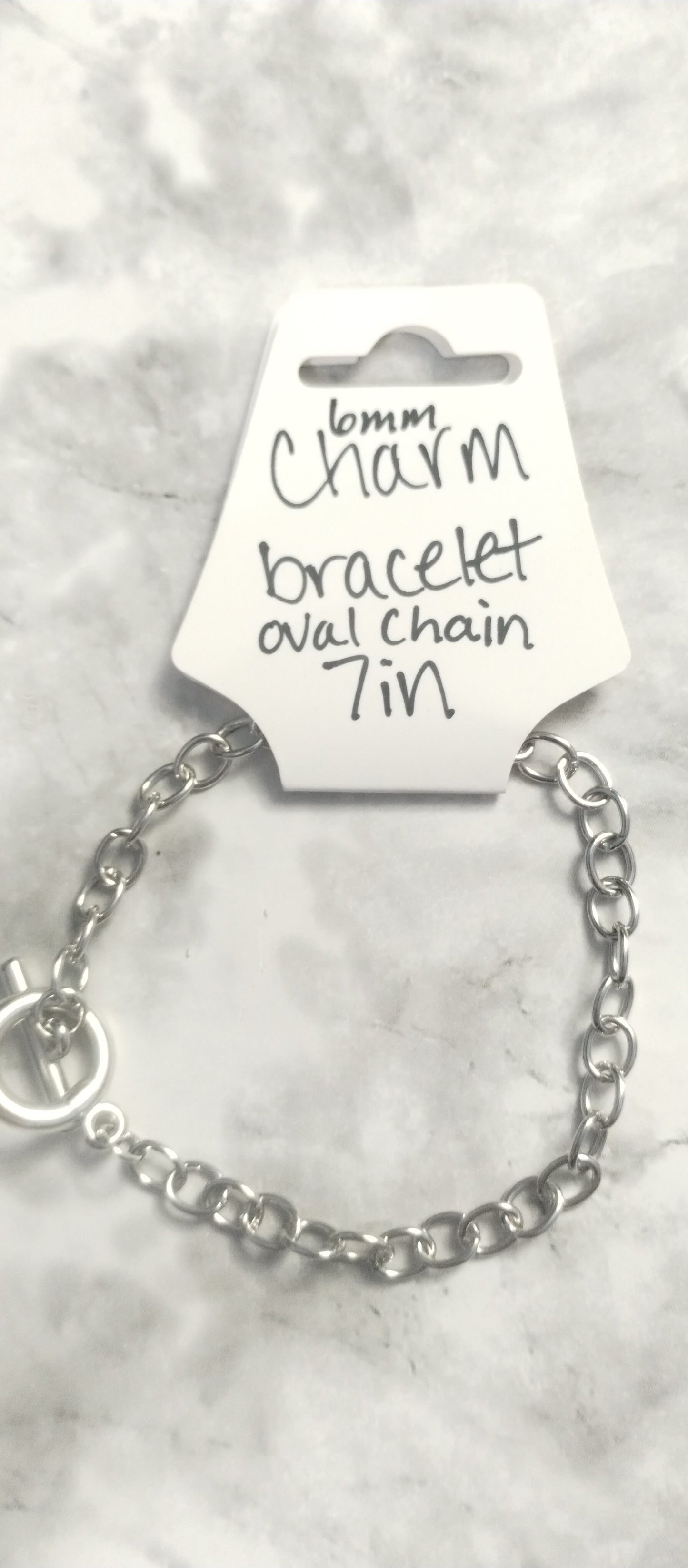 Oval cable chain charm bracelets