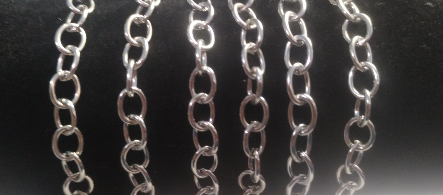 Oval cable chain charm bracelets