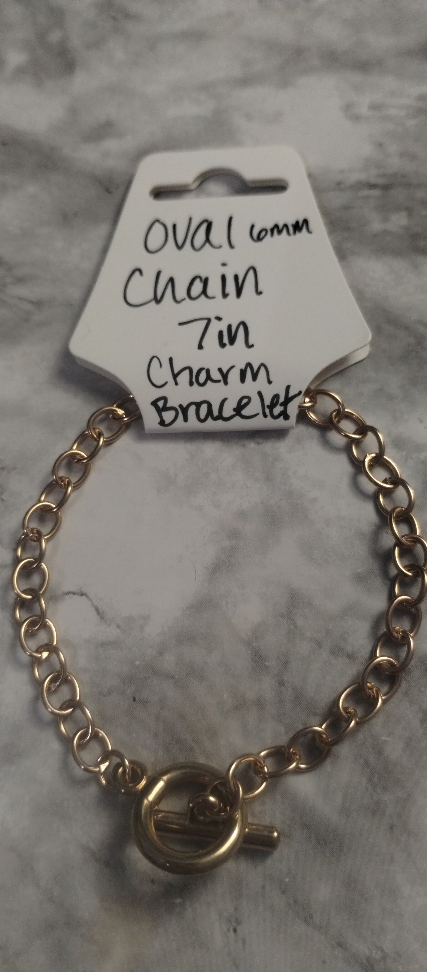 Oval cable chain charm bracelets