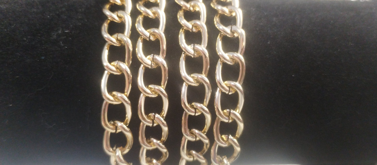 7mm  Gold Cuban link chain bracelets