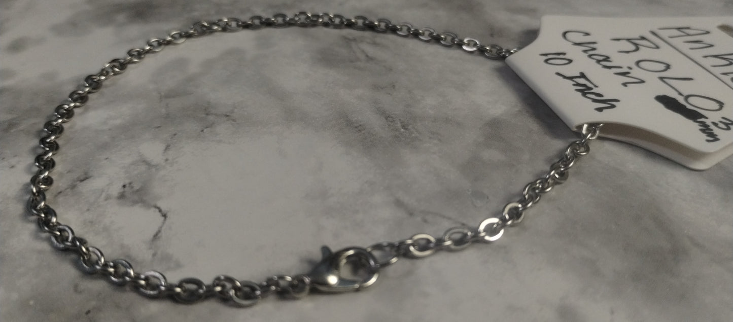 Anklet- Rolo chain oval and round multiple sizes available