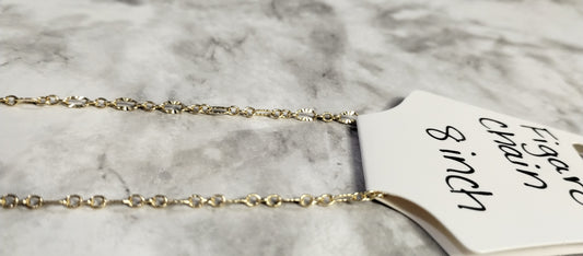 Figaro gold chain bracelet 8 inch