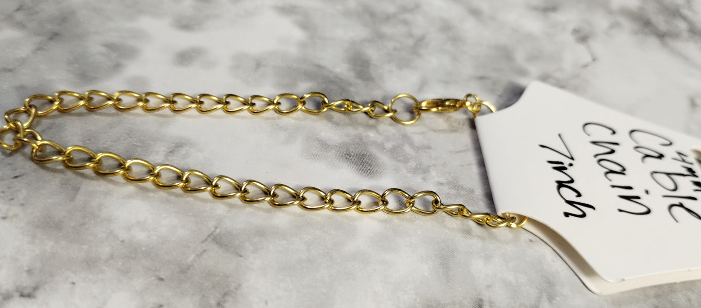 Gold cable chain bracelets- multiple styles