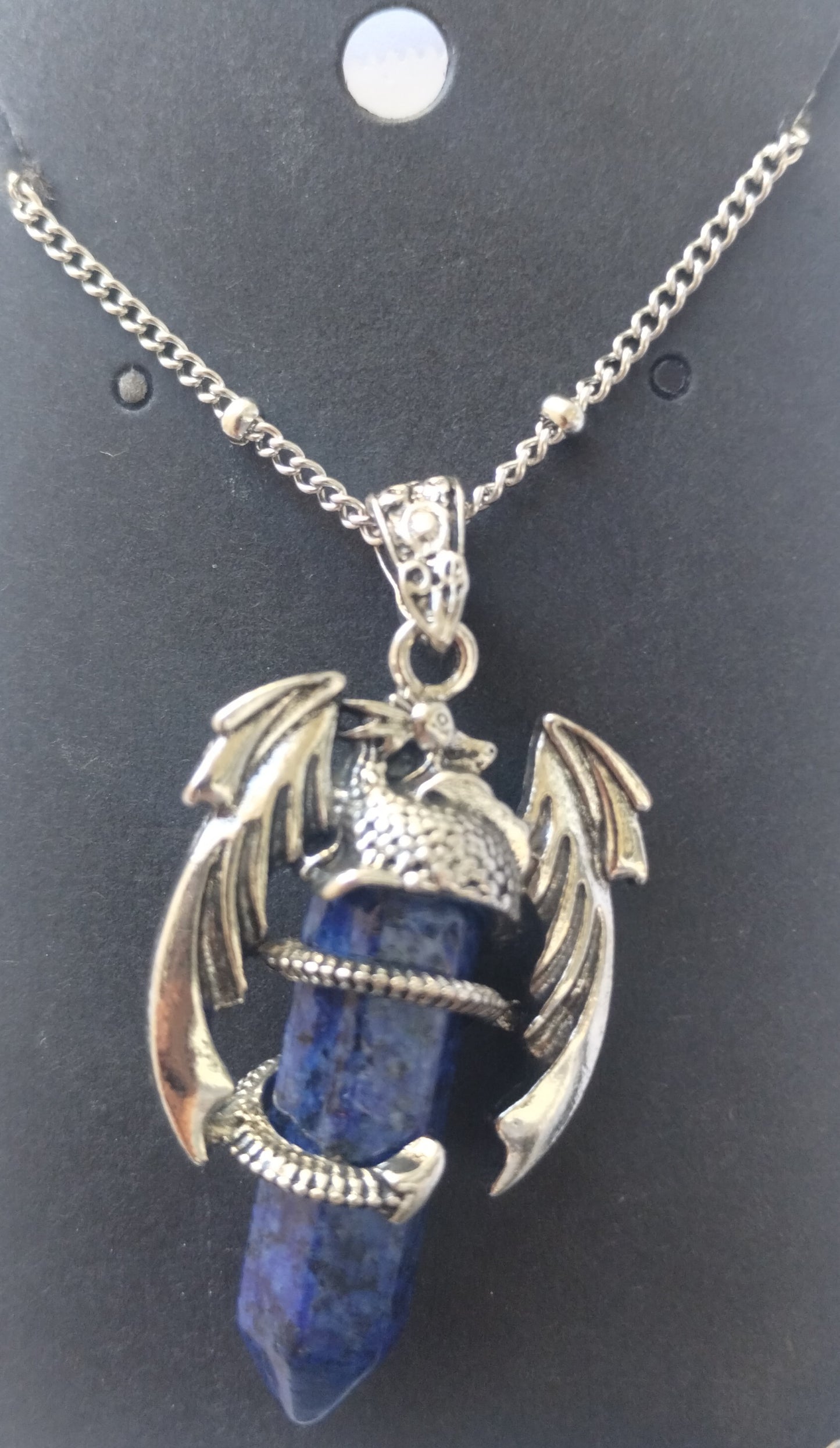 Dragon "dumortierite quarts" crystal necklace