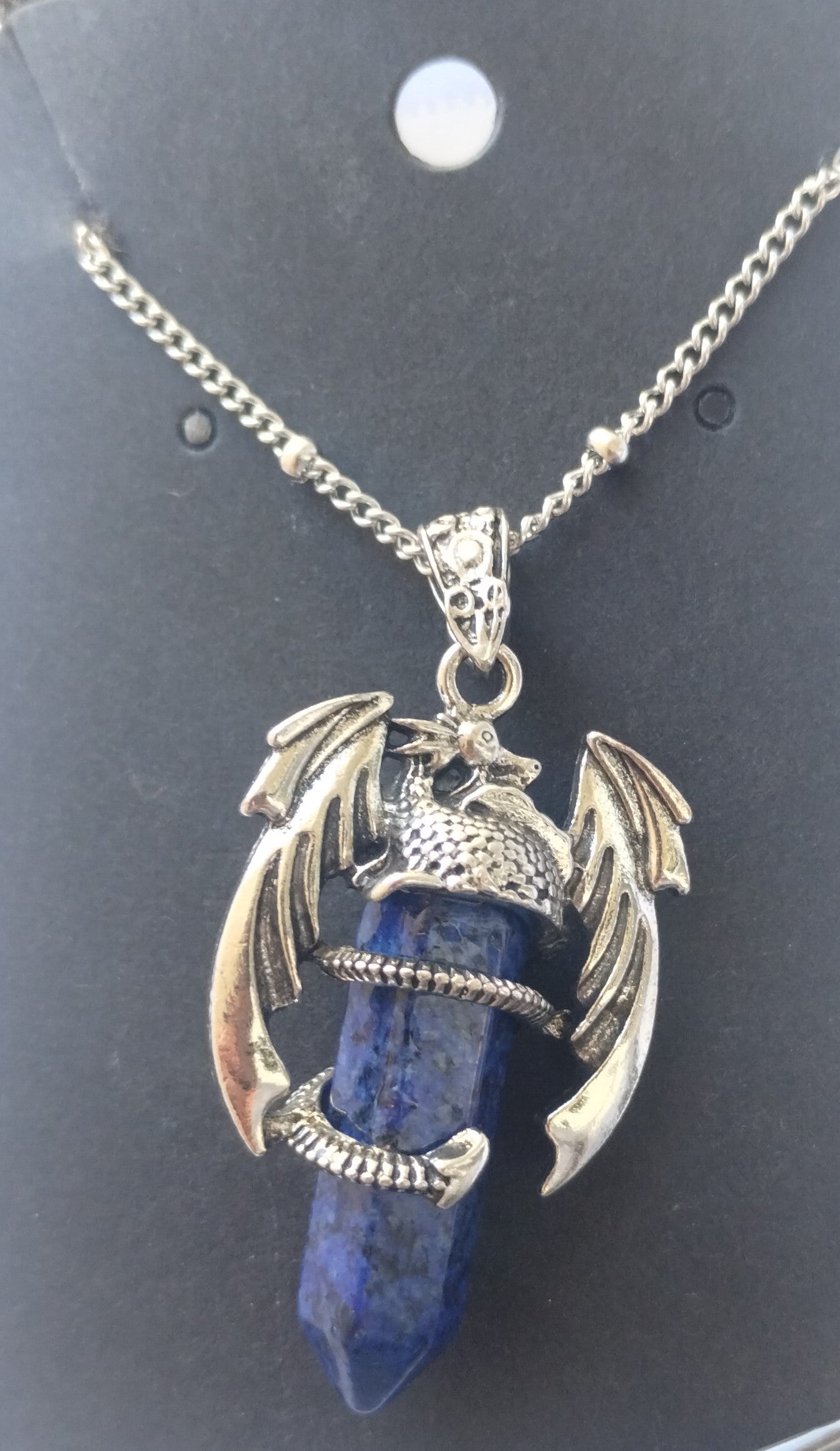 Dragon "dumortierite quarts" crystal necklace