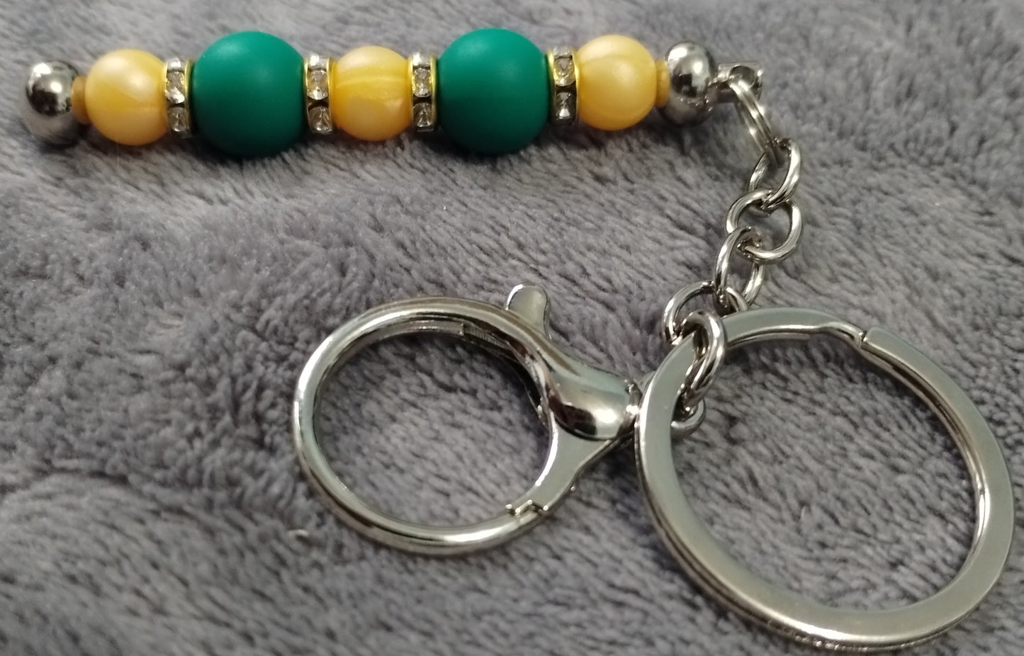 St. Patrick's day keychain green/ gold with sparkles