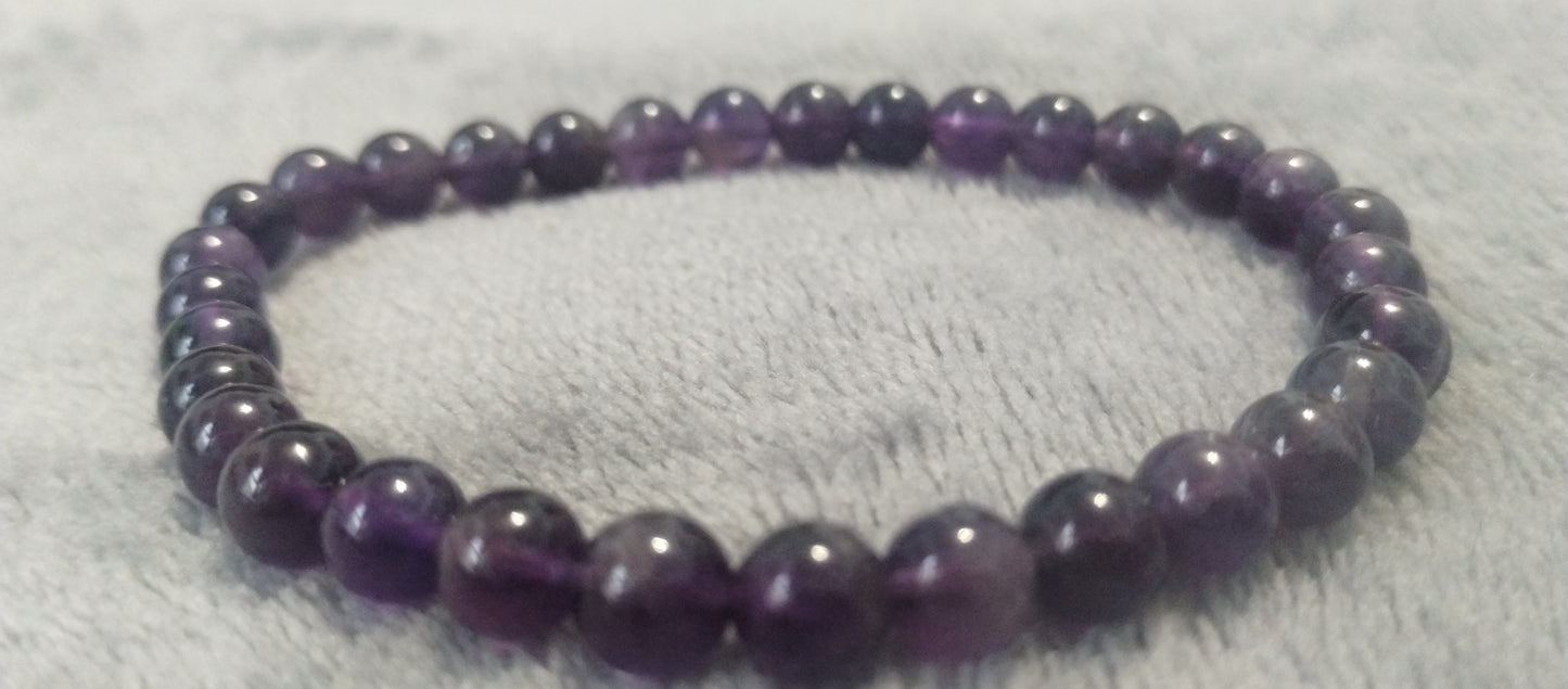 Amethyst stone stretch bracelet 7 inch