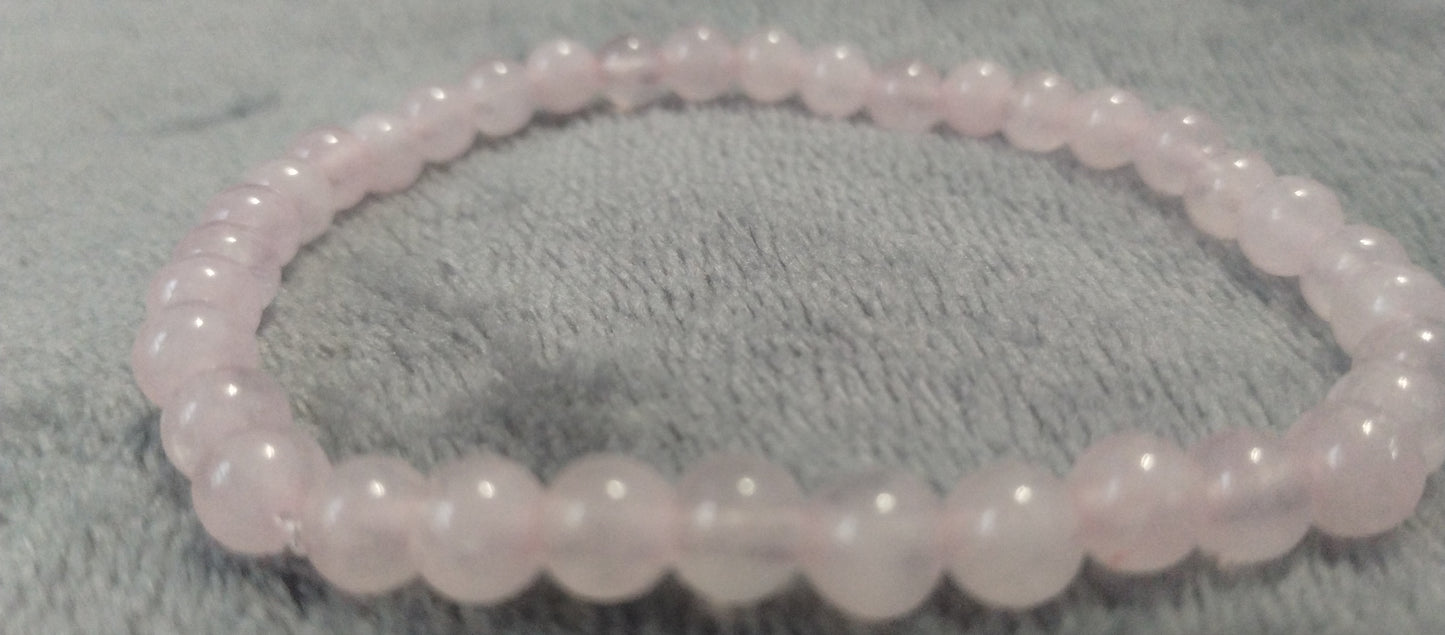 Rose quartz stone stretch bracelets 6mm/8mm varieties