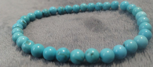 6 mm Turquoise beaded bracelet