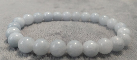 Aquamarine stone stretch 7 inch bracelets