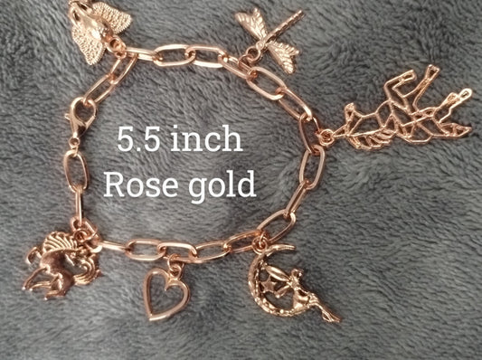 2 Children's Charm bracelets in Rose Gold