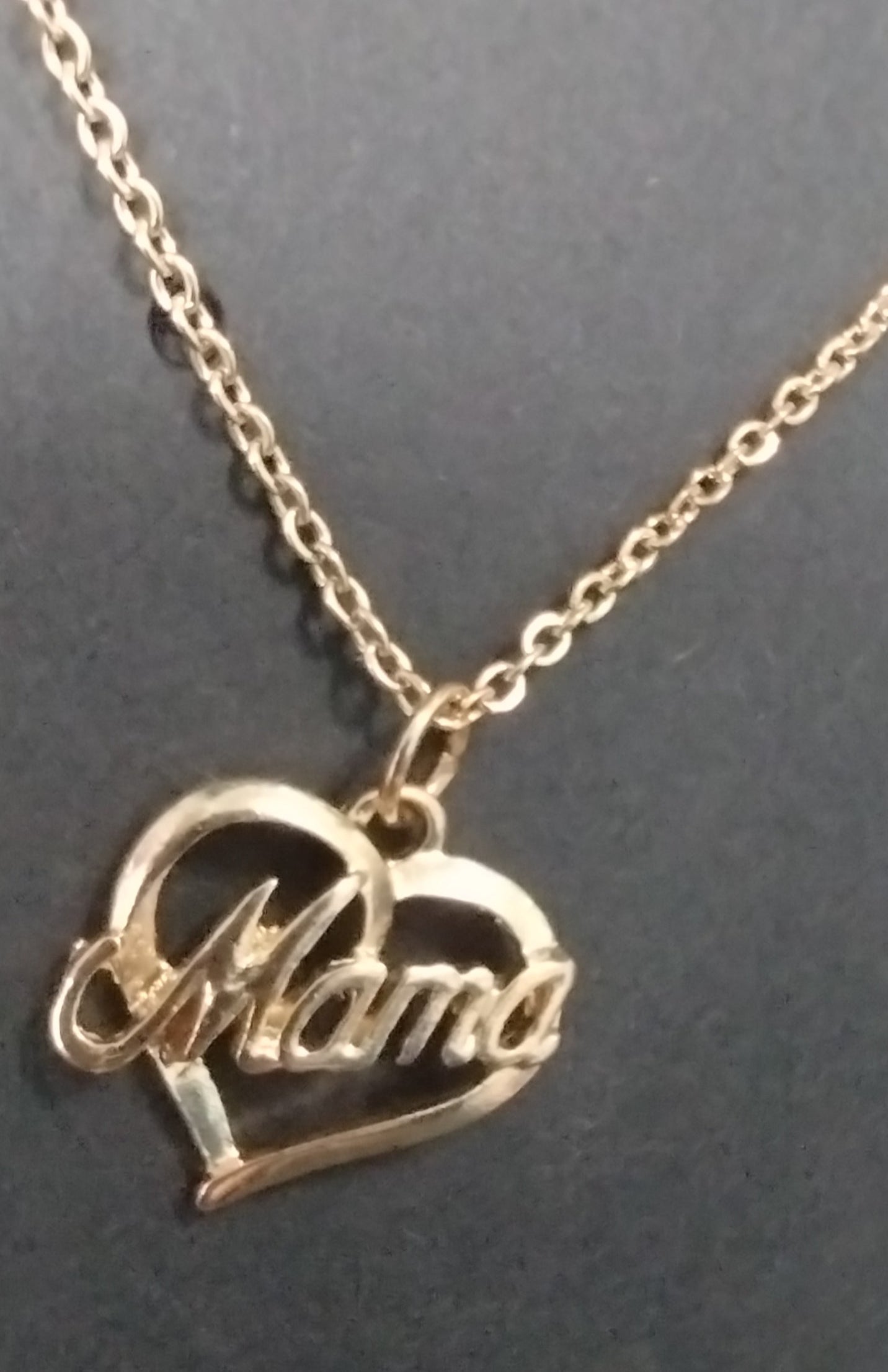 "mama" gold necklace