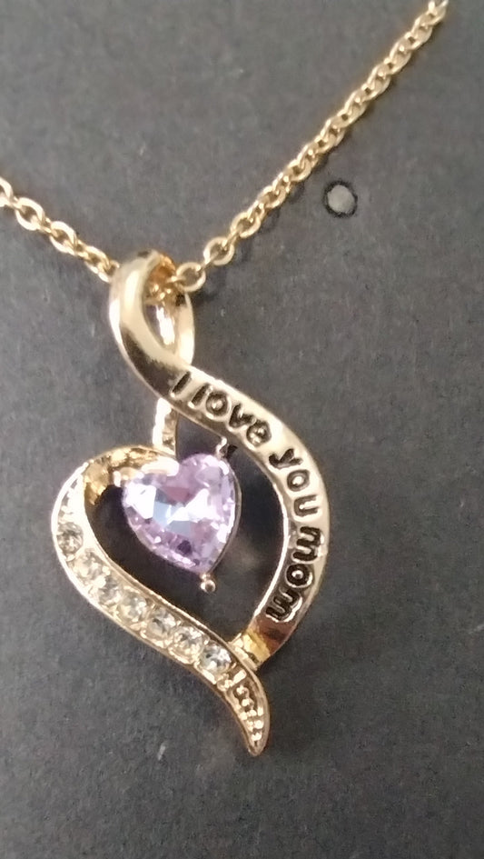 Purple and gold mom necklaces