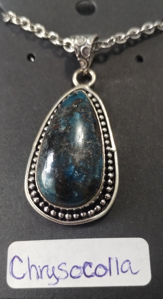 Chrysocolla Large(2 inch) Pendant Necklace