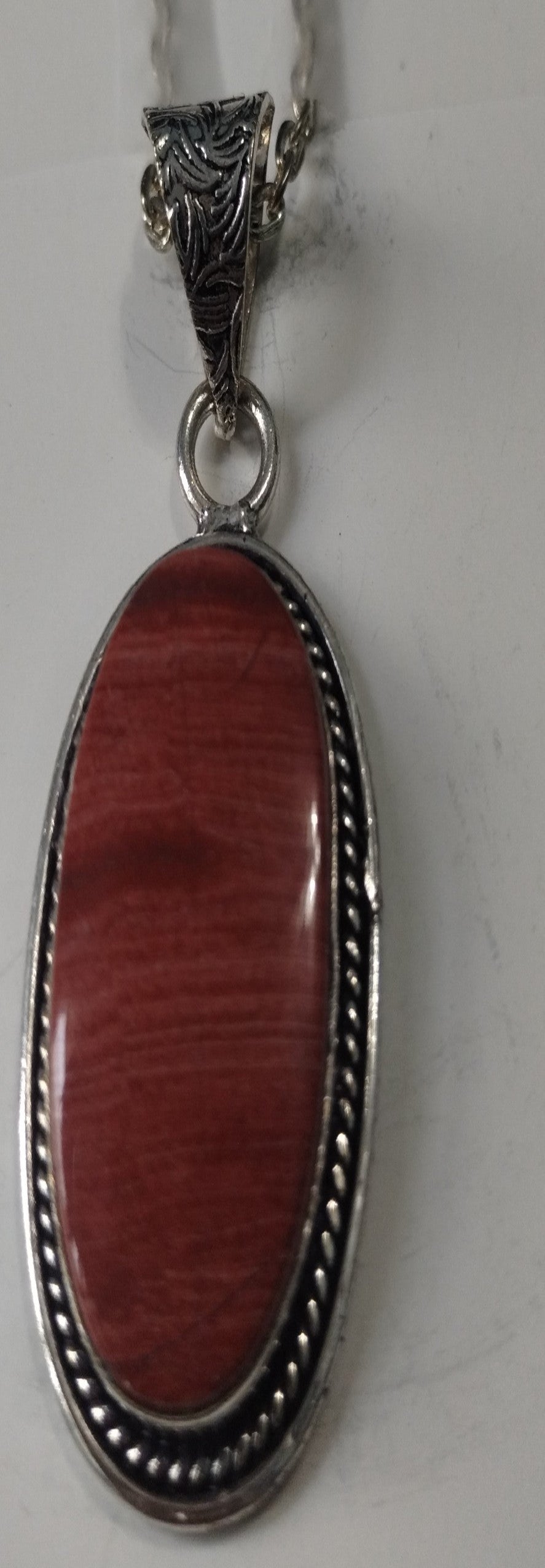 Red Snakeskin Jasper Pendant Necklace( Large 2 inch)