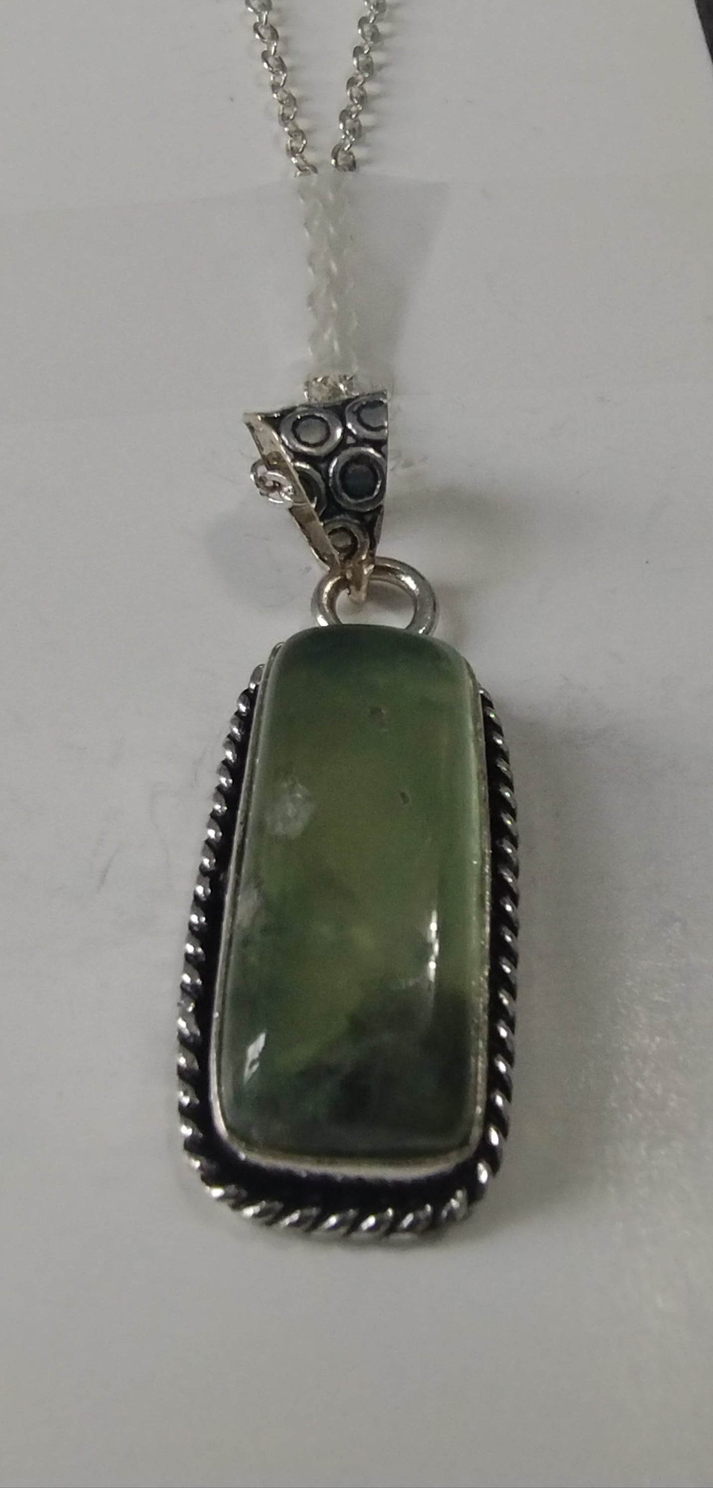 Prehnite Pendant Necklace (large 1.5 inch)