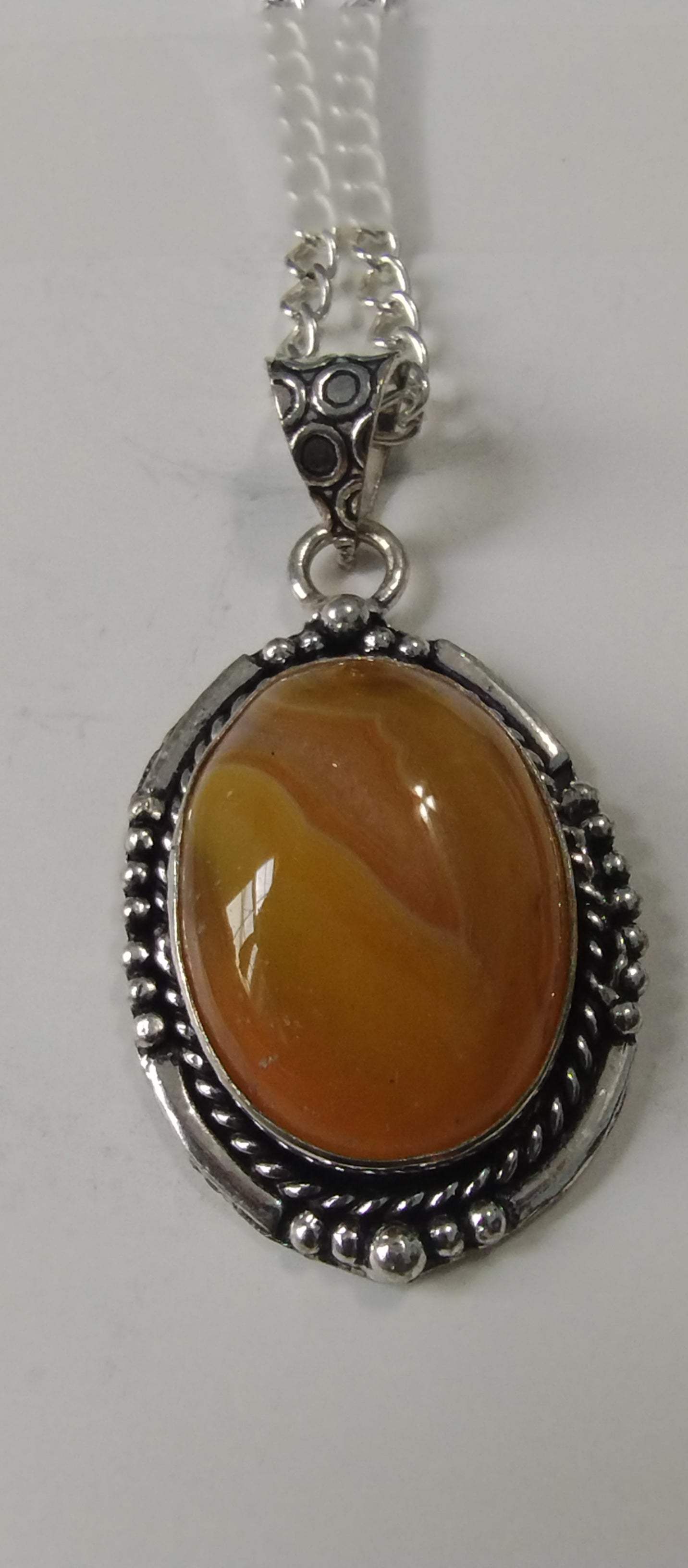 Carnelian Pendant Necklace (Large 1.5 inch)