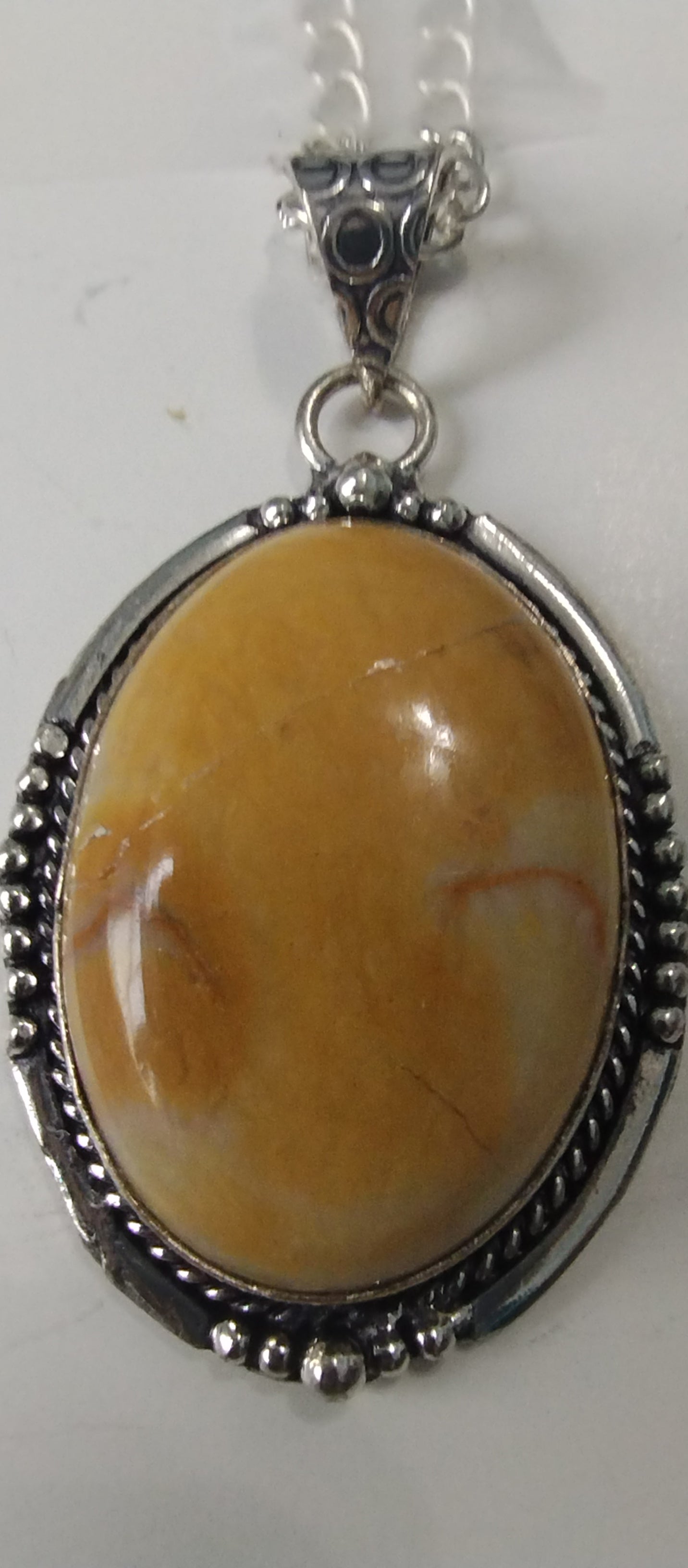 Large (1.75 inch) Mookite Jasper pendant necklace